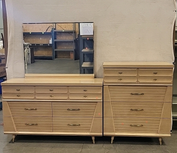 Dresser Set with Mirror and Chair