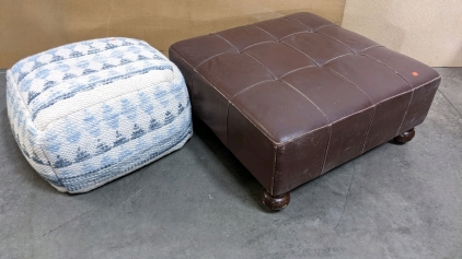 33x33 Leather Ottoman, 28x28 Beanbag Ottoman