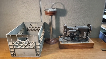 Antique Sewing Machine and Ash Tray