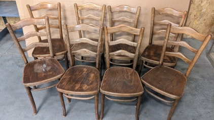 (8) Vintage Wood Dining Chairs