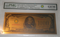 PMG Gem Grade Gold Certificate 24k