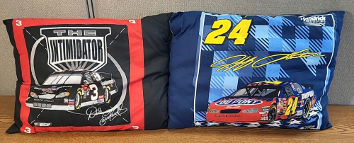 Pair of NASCAR Pillows, Dale Earnhardt Sr and Jeff Gordon