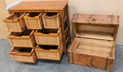 Storage Table, Wood Trunk