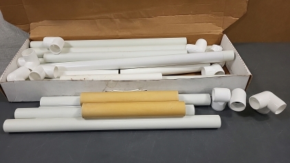 Box of Assorted PVC Pipe and Connect9rs