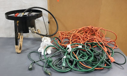 Extension Cords, Stuffed Dog, and Brinkmann Propane Burner