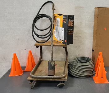 Lisle Model W Jee0ers Lo-Boy Creeper, Propane Torch, (4) Orange Cones, Cord Protector and More