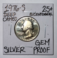 1976-S Deep Cameo Gem Proof Silver Quarter