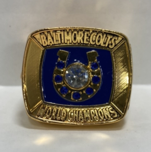1970 Baltimore Colts Super Bowl Championship Ring Named To Johnny Unitas