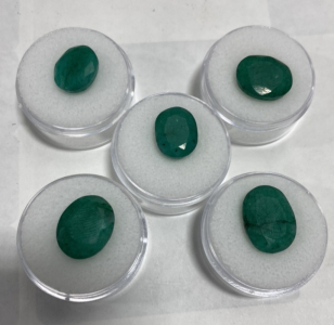 (5) Cut And Faceted Brazilian Emeralds… 10.7ct, 9.9ct, 8.5ct, 7.1 ct, 6.5ct