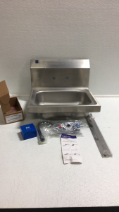 (1) BK Resources NSF Stainless Steel Flush Mount Sink Kit With Faucet New
