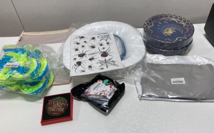 (2) Packs of Ramadan Paper Plates (6) Green and Blue Tie dye Popits, and more