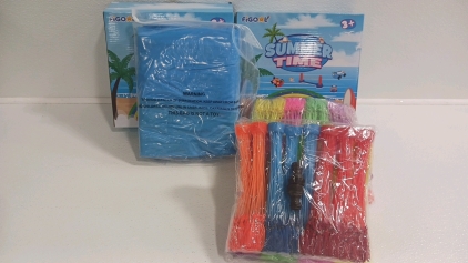 (2) Inflatable Yard Toys (3) Sets Of Water Balloons