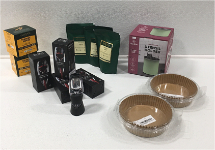 Tea, (4) Wine Aerators, Utensil Holder, Fryer Paper Liner