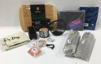 (2) Packs of Grill Heat Plates, Coffee Pod Holder, (8) Marble Coasters, Leather TV Remote Holder and More