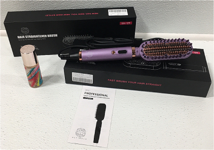 (2) Hair straightener Brush, liquid foundation