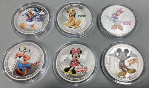 (1) Set Of Six New Zealand Elizabeth II 2020 Disney Collectible Coins&hellip; Mickey Mouse, Minnie Mouse, Donald Duck, Daisy Duck, Goofy, Donald Duck