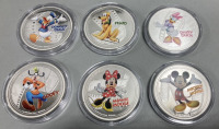 (1) Set Of Six New Zealand Elizabeth II 2020 Disney Collectible Coins… Mickey Mouse, Minnie Mouse, Donald Duck, Daisy Duck, Goofy, Donald Duck