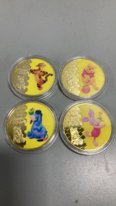 (4) Disney Winnie The Pooh Collectible Gold Plated Coins… Winnie The Pooh, Tigger, Eeyore, Piglet