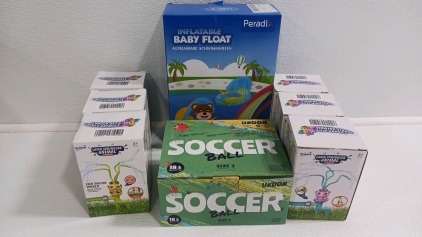 Lawn Sprinkler Animals, Soccer Ball And Inflatable Float SP7
