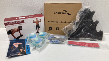 Smart Scale, Dumbbell Rack, Push Up Board, Fitness Bands, Wrist Brace, Mini Foldable Water Bottles SP2