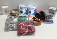 (1) Ikaama LED Headlamp (1) Rgosme Size Small Womens Hoodie (1) Good luck Dog Sweater (1) Llama Mug and Coaster Set (2) Evasens Wigs (2) Nursing Equipment Size S/M Knee Braces (1) Tubez Splash And Learn Whale SP4