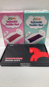 (2) Inflatable Toddler Beds, (2) Wood City Puzzles SP14