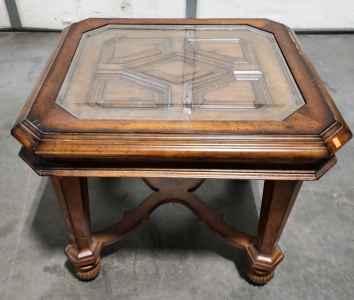 Wood/Glass End Table