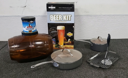 Mr. Beer Home Brewing Beer Kit, with CooksMarks Pot, Pan, Lids and More