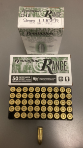 (100) Rounds Remington Range 9mm Luger Ammo