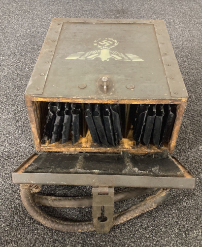 WWII Breda 37 Machine Gun Ammo Feed Trays In Transport Box