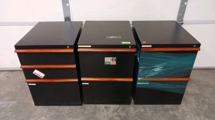 3 Short Locking File Cabinets with Key