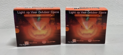 (2) Halloween Light Up Pumpkins Built in LEDS SP12