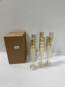 (5) Boxes Of Plastic Champagne Glasses SP18