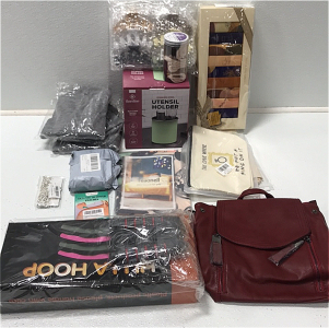 (1) Adjustable Hula Hoop w/ Jump Rope (3) Winter Hats (1) Stainless Steel Utensil Holder (1) 6-pcs Claw Hair Clip (1) 100-count Hair Ties (1) Tarot Reading Cloth (1) Red Leather Backpack Purse and More SP17