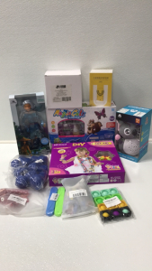 (1) Magic Gelz Mold Kit (1) Pop-Art Childrens Jewelry Kit (1) JOYIN Bubble Machine (1) Baby Soother Night Light (1) &lsquo;Rava&rsquo; Doll and More SP17