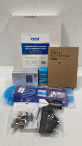 (3) Premium HEPA and Carbon Replacement Filter H, H13 HEPA Filter, (3) Ozone Generators, 30/5 MFD Capacitor, Dryer Lint Vac Attachment, Universal Drain Stoppers, Leather Holster SP16