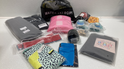 Water Ski Rope, Kids Shin Guards, Swim Floaties, Woga Pants, Sauna Pants, Back Brace, Fitness Bands, Elbow Sleeves, Hockey Pucks, Bike Valve Adapters, Mini Foldable Water Bottles SP16