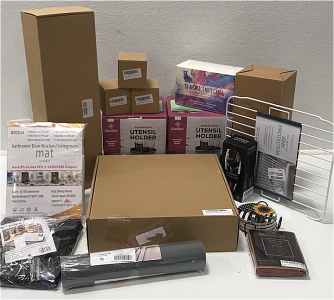 (1) Framed Succulent Photo Wall Decor (1) Bathroom/Kitchen Floor Mat (2) Stainless Steel Utensil Holder (3) 48-count Regular Mount Canning Lids (1) Sink Protector (1) 30x600cm Ahelf Protection Liner (1) Wine Decanter (1) Mesh Barrier and More SP19