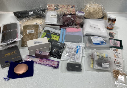Women&rsquo;s Clothing, Hats, Scarf, Beard Hair Catcher, Various Jewelry, Ear Cleaning Tool, Plantar Fasciitis Socks, Hair Elastics and Ties, Eyeliner Stamp, Eyebrow Kit, Massage Forks and more SP5