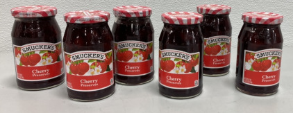 (6) Jars of Smuckers Cherry Preserves SP6