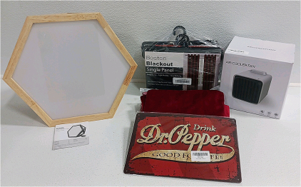 Light Therapy Lamp, Blackout Curtains, Throw Pillow Covers, Air Cooler Fan And Metal Dr. Pepper Sign SP16