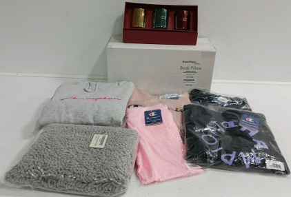 Body Pillow, Champion Sweatshirts, Scented Candles and Bath Mat SP7