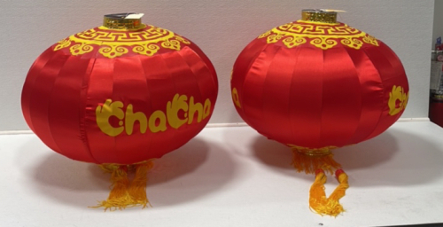 (2) Large Red & Yellow Restaurant Lanterns