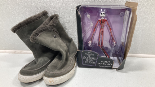 Burnt Santa Jack Figure from The Nightmare Before Christmas, Women’s Size 7 Converse “Boots”