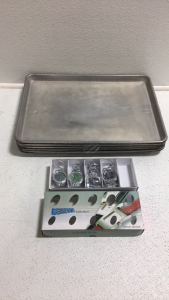 (4) New Geneva Mens Fashion Watches (5) 18&rdquo; x 13&rdquo; Flat Baking Sheets