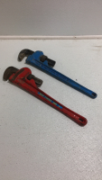 (1) Rigid 18” Blue Adjustable Pipe Wrench (1) 18” Heavy Duty Adjustable Pipe Wrench