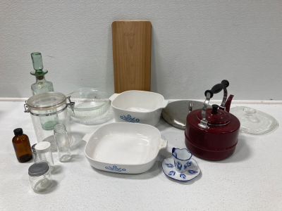 Cermaic Pot, Tea Kettle, Clear Storare Containers, Tea Cup and More