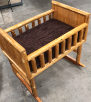 (1) Wooden Rocking Crib w/ Crib Padding and Cover