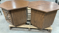 (2) Hexagonal Side Tables w/ Swinging Door