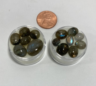 (14) Natural Labradorite Cabochon Gemstones